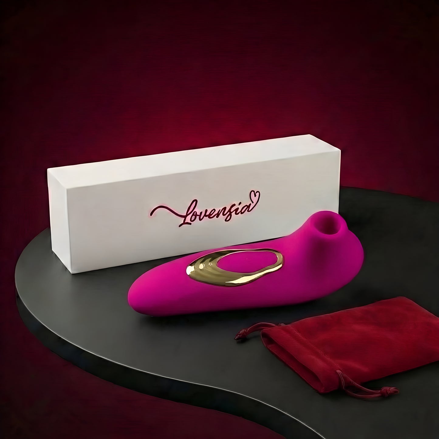 Stimulateur clitoridien à air pulsé Lovensia en silicone rose, 10 niveaux d'intensité pour une stimulation sans contact.