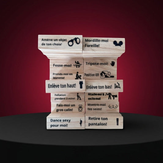 Jeu en bois pour adulte – Empilement coquin et fun