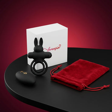 Anneau pénien vibrant Lovensia avec télécommande sans fil, 10 modes de vibration et silicone médical.