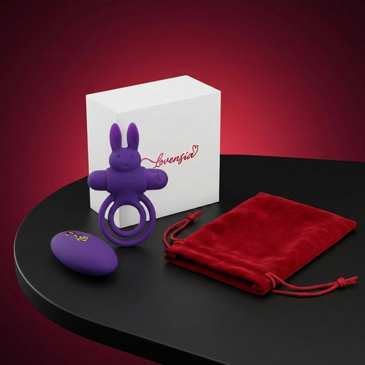 Anneau pénien vibrant Lovensia avec télécommande sans fil, 10 modes de vibration et silicone médical.