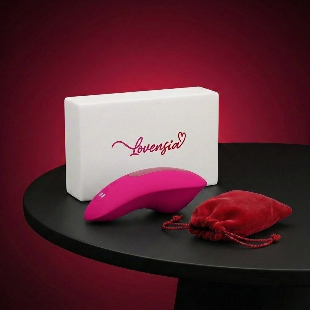 Culotte vibrante connectée Lovensia avec 9 modes de vibration, pilotable à distance via smartphone et rechargeable par USB.