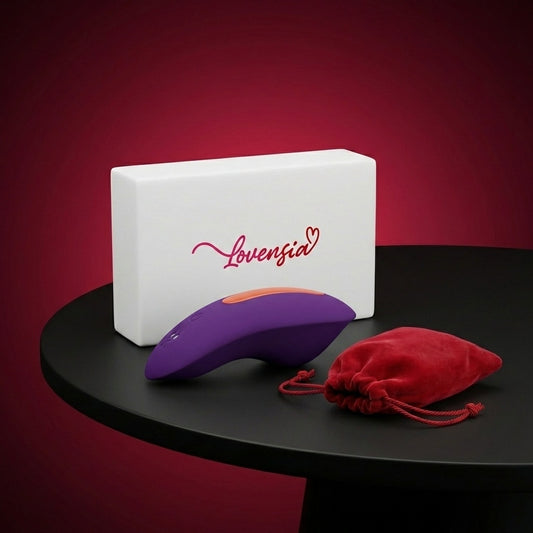 Culotte vibrante connectée Lovensia avec 9 modes de vibration, pilotable à distance via smartphone et rechargeable par USB.