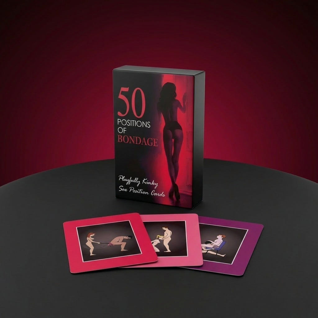Jeu de 50 cartes érotiques Lovensia, défis de positions sexuelles et initiation au bondage pour explorer de nouveaux plaisirs en couple.