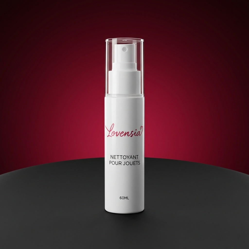 Spray nettoyant pour sextoy Lovensia 60 ml, solution hygiénique sans alcool pour l'entretien et la désinfection des jouets intimes en silicone.