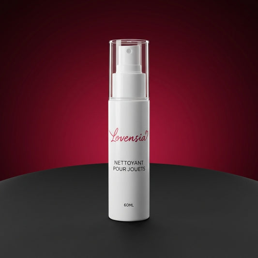 Spray nettoyant pour sextoy Lovensia 60 ml, solution hygiénique sans alcool pour l'entretien et la désinfection des jouets intimes en silicone.