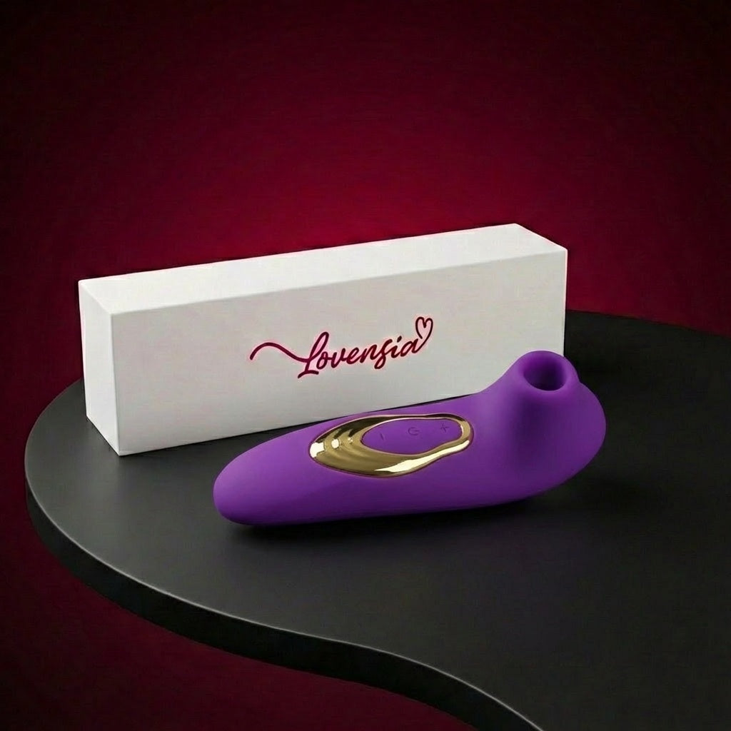 Stimulateur clitoridien à air pulsé Lovensia en silicone rose, 10 niveaux d'intensité pour une stimulation sans contact.