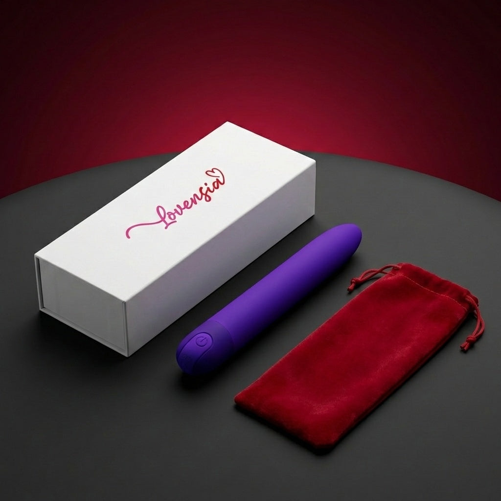 Vibromasseur Lovensia violet en silicone premium, modèle rechargeable avec plusieurs modes de vibration pour une stimulation intense.
