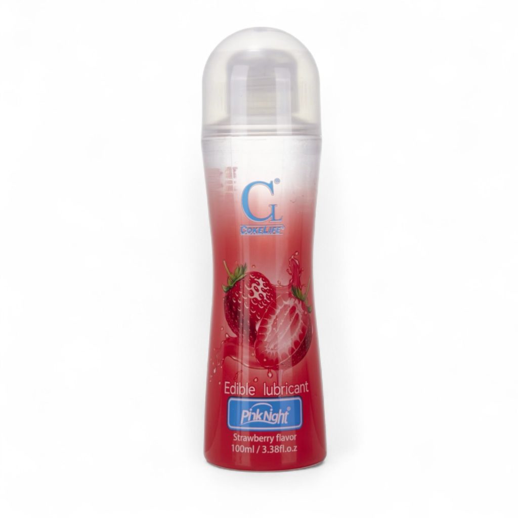 Lubrifiant à base d’eau goût fraise, flacon 100 ml