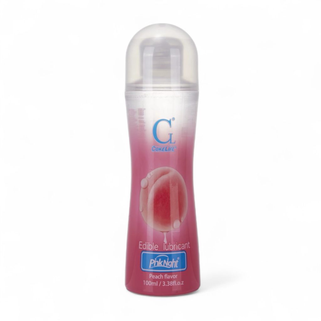 Lubrifiant à base d’eau goût pêche, flacon 100 ml