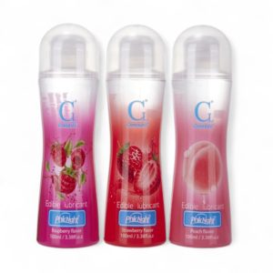 Lot de 3 lubrifiants 100 ml goût fraise, pêche, framboise
