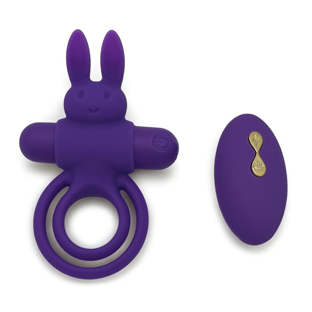 Double anneau vibrant rabbit rechargeable violet Lovensia
