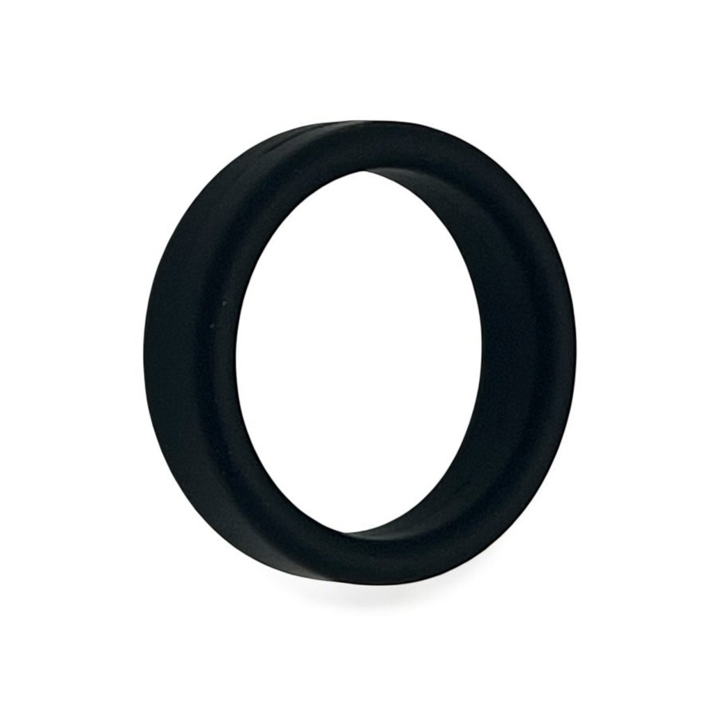 Anneau pénien épais en silicone noir, vue de face