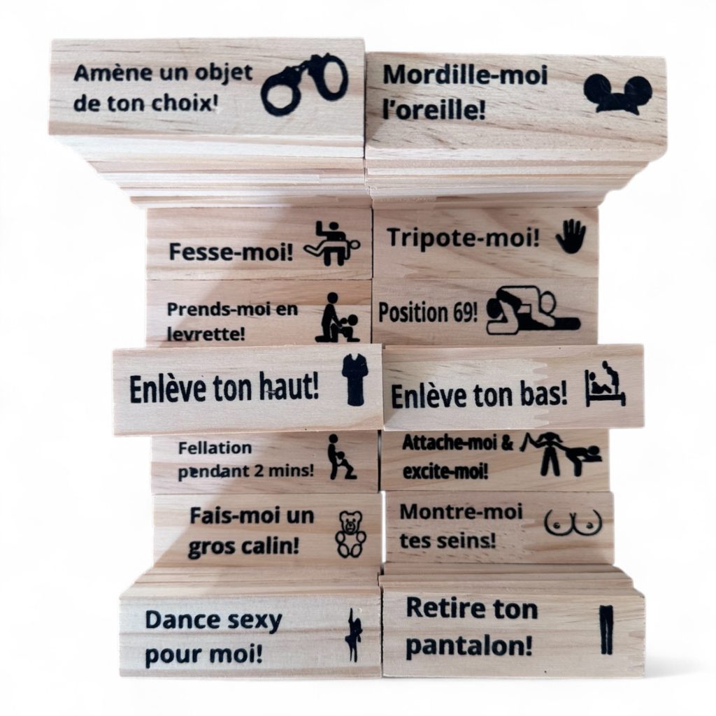 Jeu en bois sexe adulte avec 48 pièces à empiler