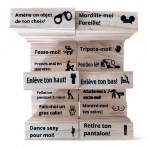 Jeu en bois sexe adulte avec 48 pièces à empiler